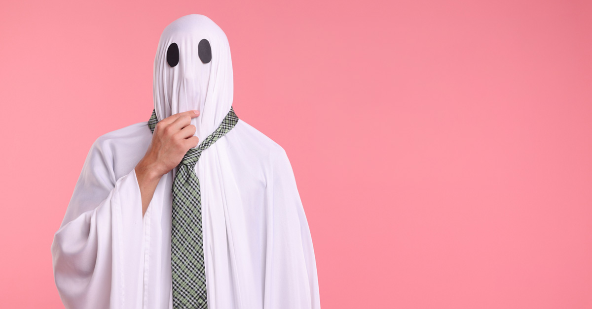 Photo of a ghost wearing a tie